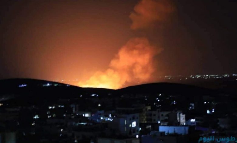 انفجارات وحرائق متواصلة نتيجة العـدوان الإسرائيلي على مصياف