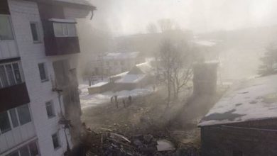 انهيار مبنى مكون من 5 طوابق إثر انفجار غاز في روسيا