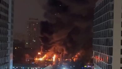 حريق هائل بمحيط معهد المعدات العلمية في موسكو