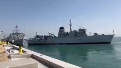 اصطدام سفينتين في ميناء البحرين