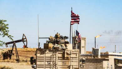صورة من تواجد القوات الأمريكية بالقرب من حقول النفط السورية