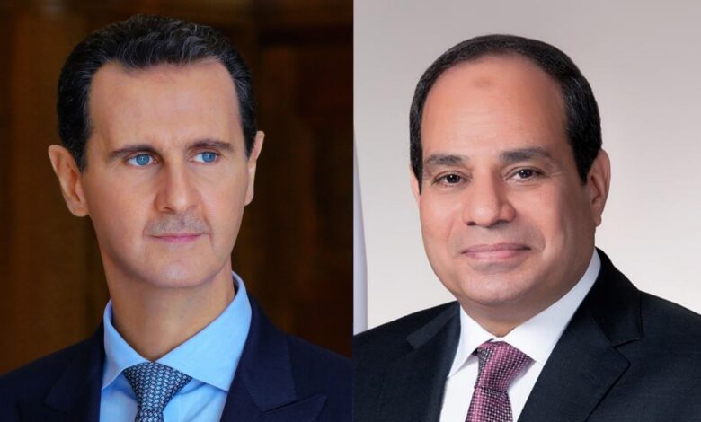 الرئيس الأسد يتلقى اتصالاً من السيسي