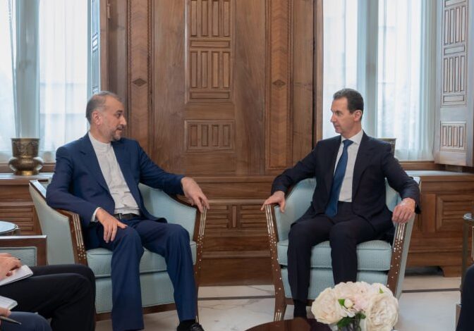 الرئيس الأسد يلتقي عبد اللهيان في دمشق